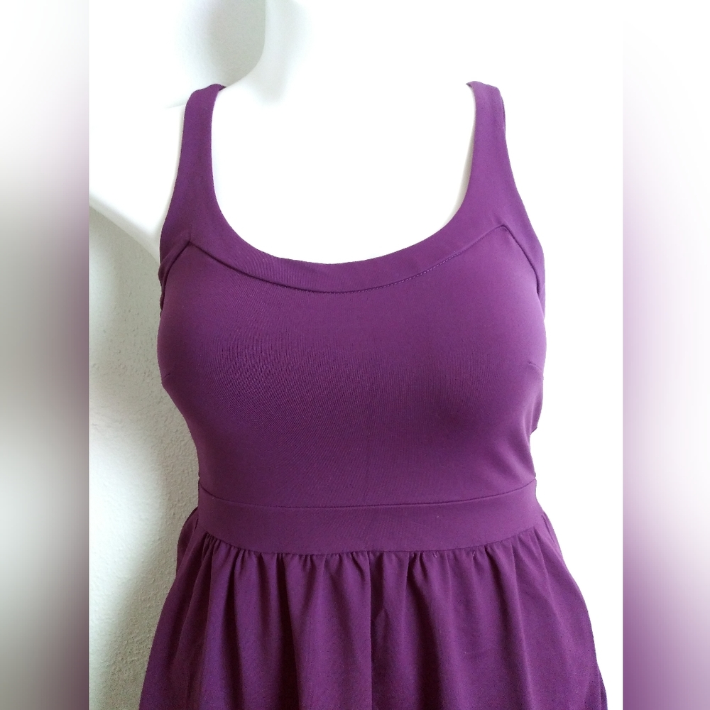 Cynthia Rowley Fit & Flare Dress Pocket Exposed Back Size S Purple - Picture 3 of 9